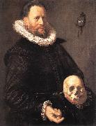 HALS, Frans Portrait of a Man Holding a Skull s USA oil painting reproduction